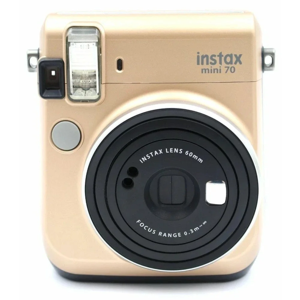 Fujifilm Gold Instax Mini 70 Instant Camera, Pouch & 5 Box Film, pre-owned JAPAN